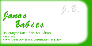 janos babits business card